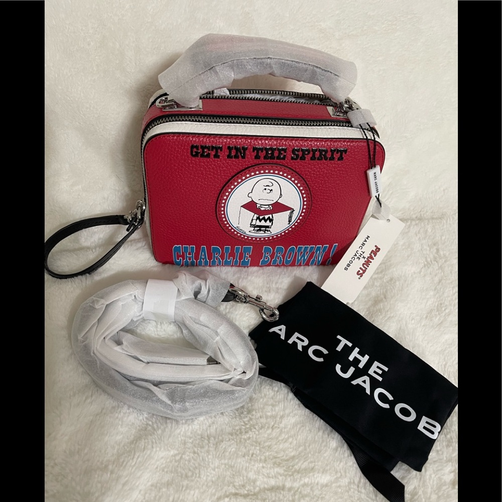 The Marc Jacobs x Peanuts Charlie Brown The Mini Box Crossbody Bag
